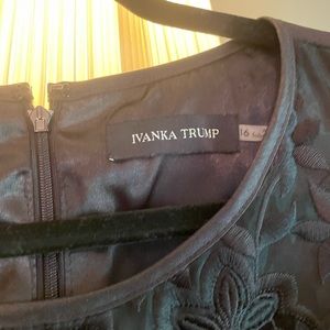 Beautiful Ivanka Trump Black Satin Sleeveless A-line Dress Size 16 -NWOT